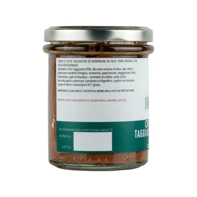 Crema gourmet da Olive Taggiasche di Montagna - aromatizzata con erbe mediterranee - 180g