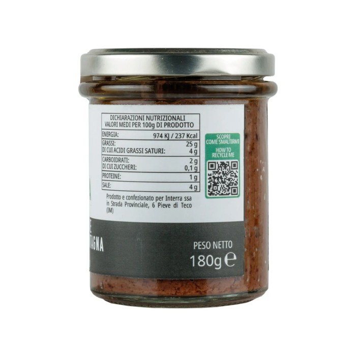 Crema gourmet da Olive Taggiasche di Montagna - aromatizzata al tartufo - 180g