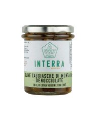 Olive Taggiasche di Montagna denocciolate in Extra Vergine con erbe mediterranee - 180g