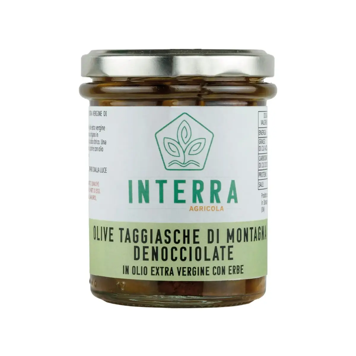 Olive Taggiasche di Montagna denocciolate in Extra Vergine con erbe mediterranee - 180g Olive Taggiasche di Montagna denocciolate in Extra Vergine con erbe mediterranee - 180g