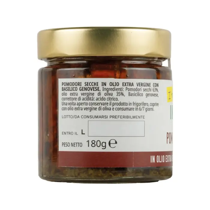 POMODORI SECCHI S.O. CON BASILICO GENOVESE 180G