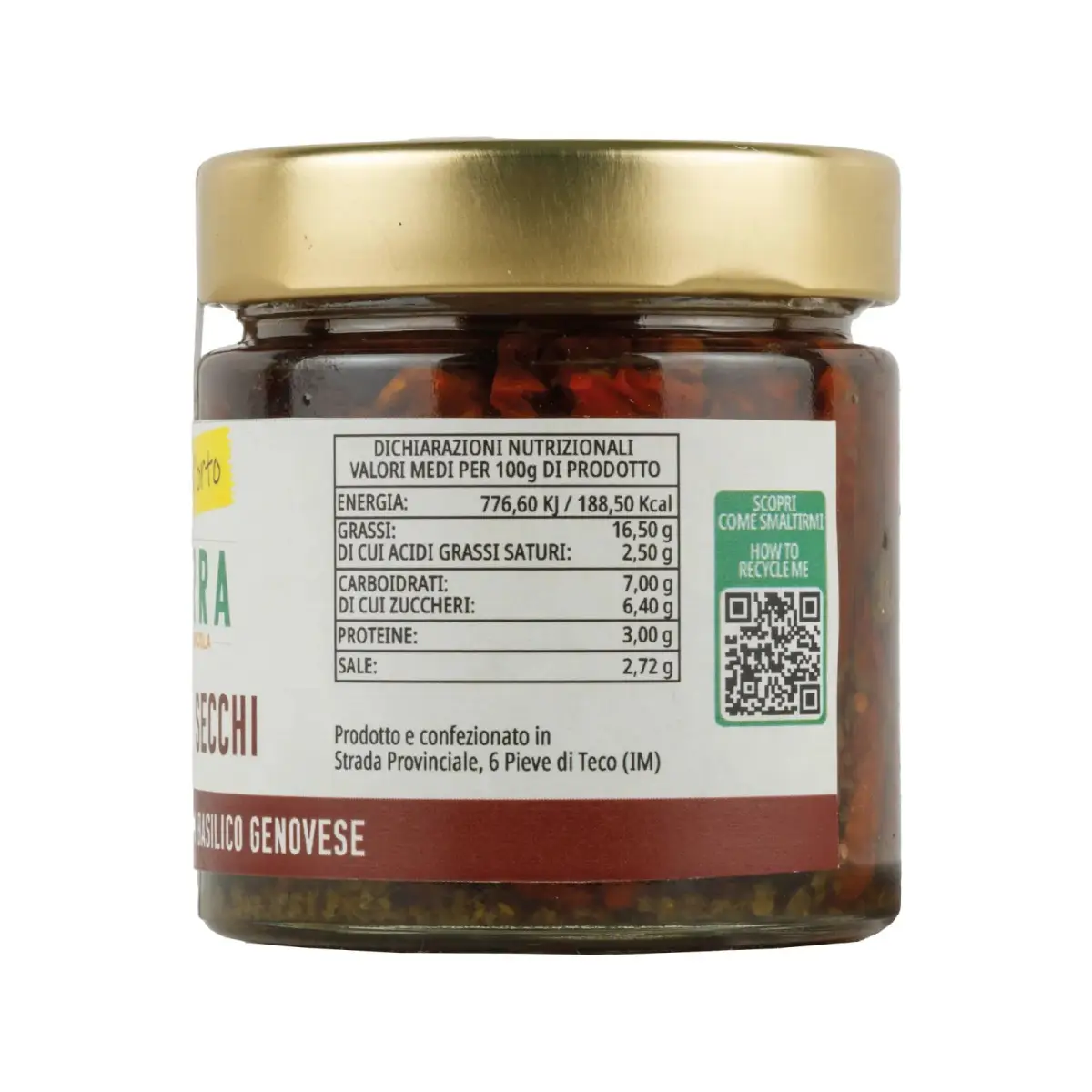 POMODORI SECCHI S.O. CON BASILICO GENOVESE 180G
