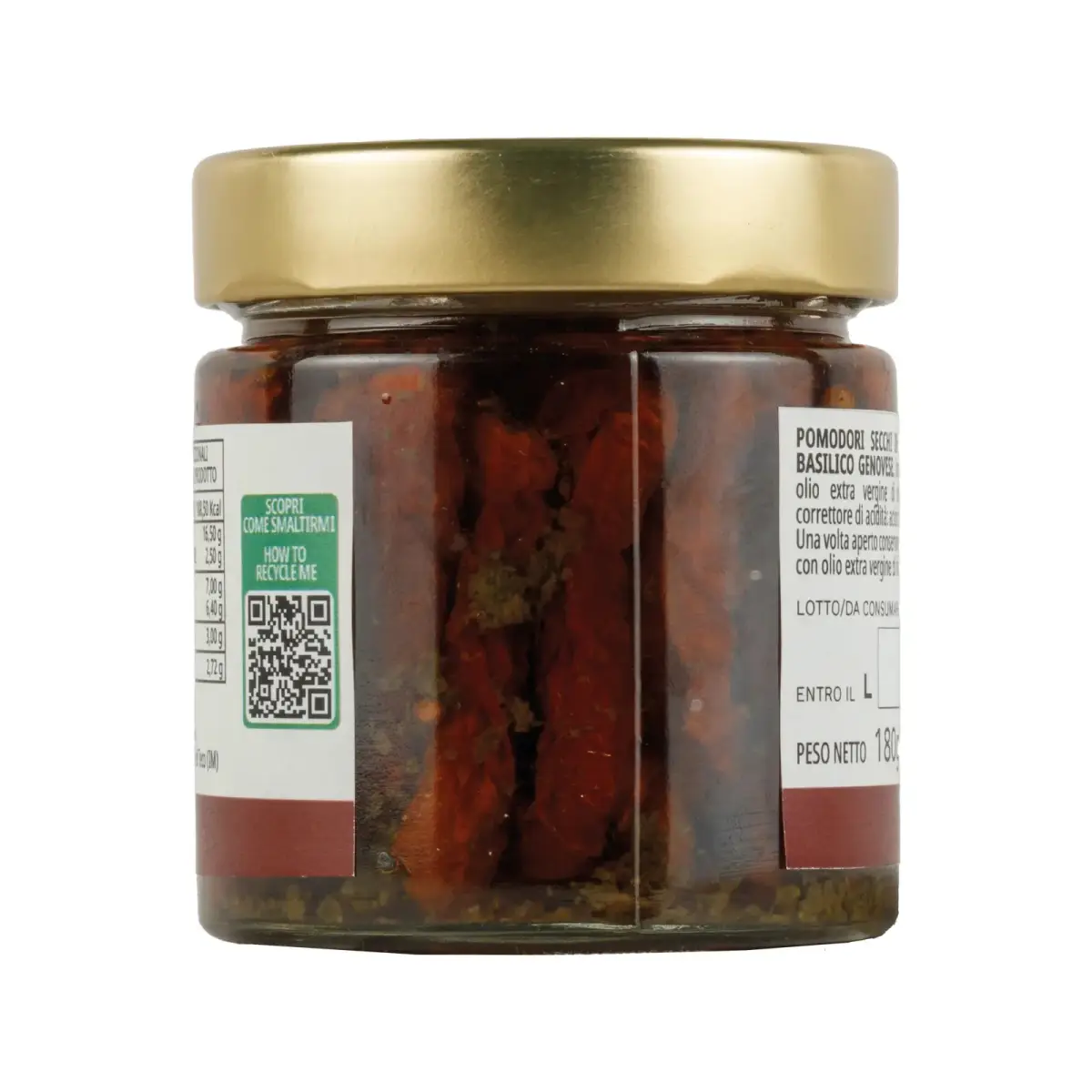 POMODORI SECCHI S.O. CON BASILICO GENOVESE 180G