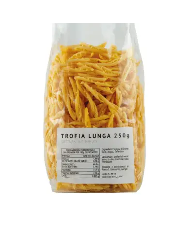 "Zaffegrano" Trofia Lunga pasta allo zafferano - 250g "Zaffegrano" Trofia Lunga pasta allo zafferano - 250g