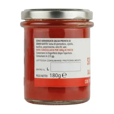 Sono arrabbiata - Sugo pronto con peperoncino cipolla e basilico - 180g