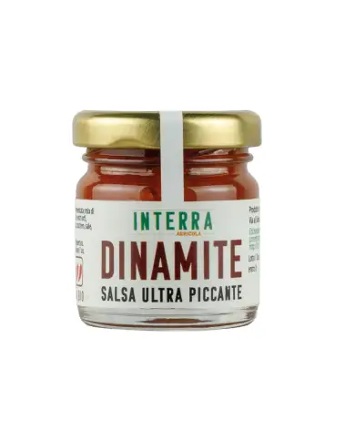 Salsa Ultra piccante con mix peperoncini e caramello d'aceto "Dinamite" confezione esplosiva da 40g