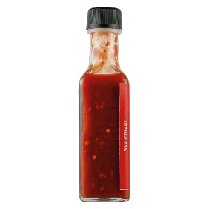 Salsa piccante con mix peperoncini rossi e succo di fico d'India "Brucia Culi" bottiglia molotov da 0,1 litri