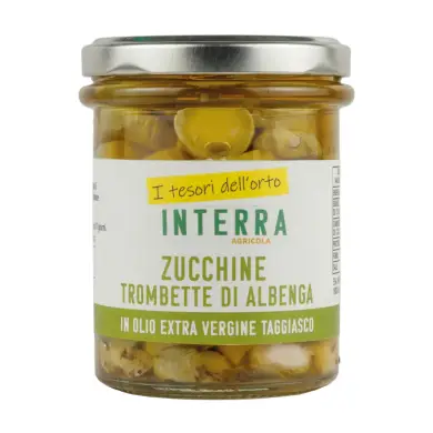 Zucchine Trombette di Albenga croccanti sott'olio EV (180g)