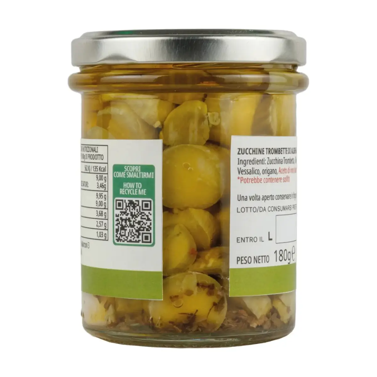 Zucchine Trombette di Albenga croccanti sott'olio EV (180g)