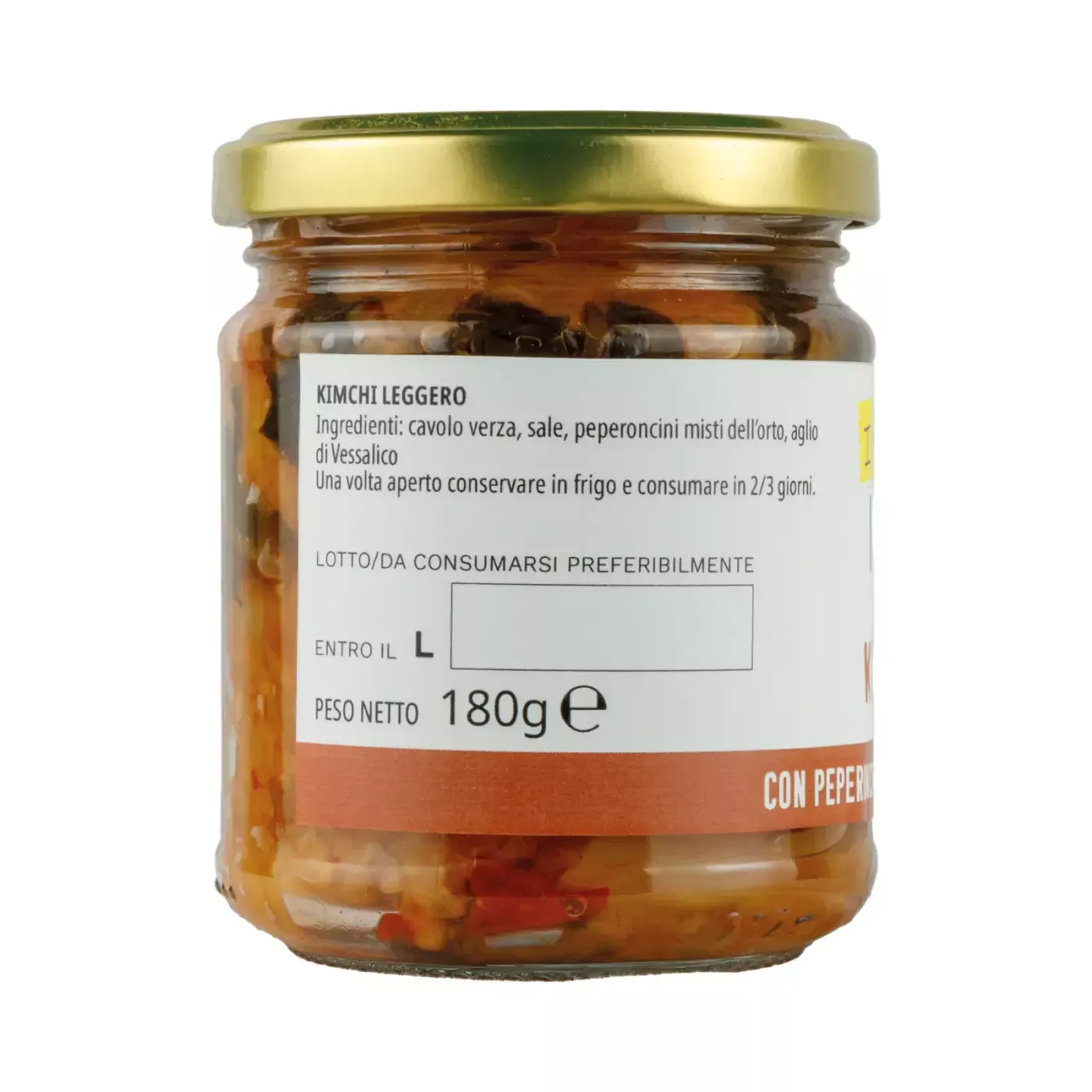 Kimchi leggero da cavolo fermentato - poco piccante (180g)